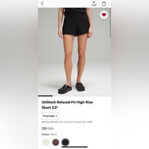 LULULEMON Utilitech Relaxed Fit HR Short 3.5